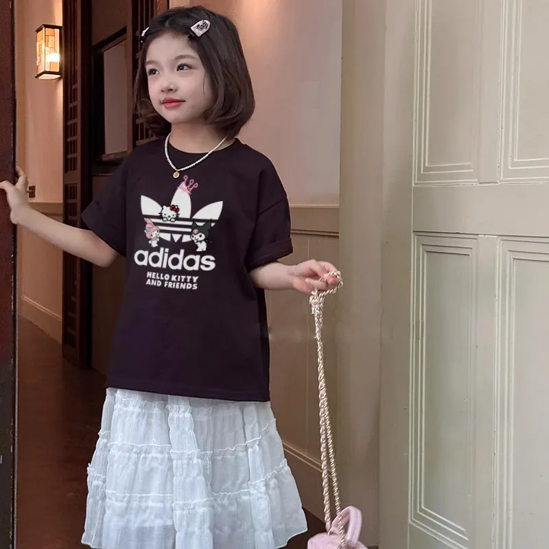 【90-160cm】トレンド感あふれる 定番 ルーズ 人気 女の子 着心地良い 半袖 Ｔシャツ